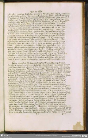 XL. [Riculfus Archiepisc. Mogunt. dedicavit Ecclesiam SS. Johannis Bapt. et Evangelistae]