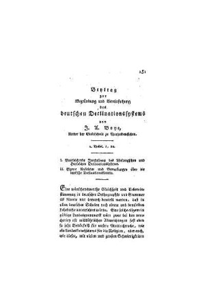Beytrag zur Begründung und Vereinfachung des deutschen Declinationssystems