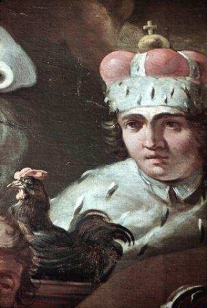 Die heilige Katharina in den Wolken, umgeben von Heiligen