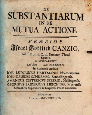 De substantiarum in se mutua actione