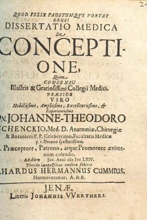 Dissertatio Medica De Conceptione