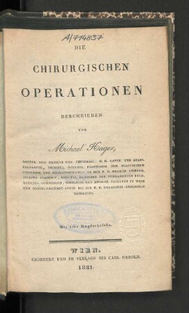 Die chirurgischen Operationen