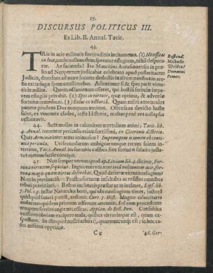 Discursus Politicus III. - IV.