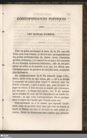 Correspondances Poétiques Entre Les Fidèles D´ Amour