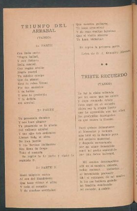 Triunfo del arrabal : (Tango)