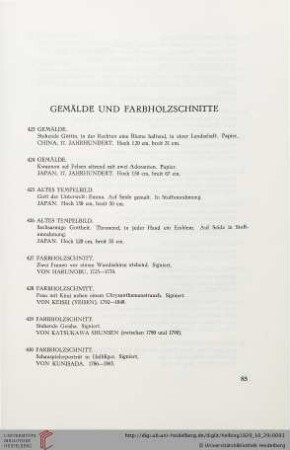Gemälde und Farbholzschnitte (Nr. 423-442)