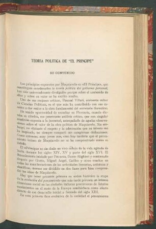 Teoría política de "El Principe" : Su contenido