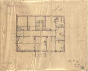 Fischer, Theodor; München, Arcisstr. 20; Haus Jagenberg - Grundriss 1. OG