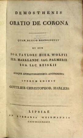 Demosthenis oratio de corona