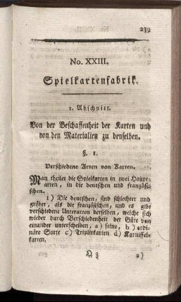 No. XXIII. Spielkartenfabrik.
