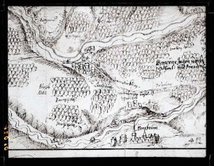 Ansicht 1607 in hohenlohischen Wildbannbeschreibung