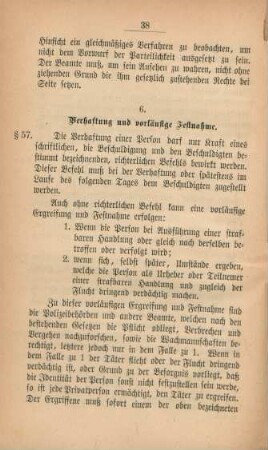 6. Verhaftung und vorläufige Festnahme