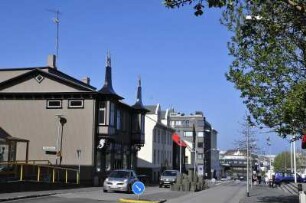 Straßenszene im Innenstadtbereich von Reykjavik : Straßenszene, aufgenommen in der City der isländischen Hauptstadt Reykjavik am 29. Mai 2012