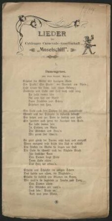 Lieder der Coblenzer Carnevals-Gesellschaft "Moselschiff"