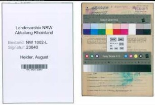 Entnazifizierung August Heider , geb. 11.09.1893 (Justizinspektor)