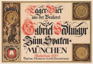 Plakat: Lagerbier aus der Brauerei von Gabriel Sedlmayr