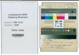 Entnazifizierung Oskar Wenk , geb. 25.05.1883 (Ingenieur)
