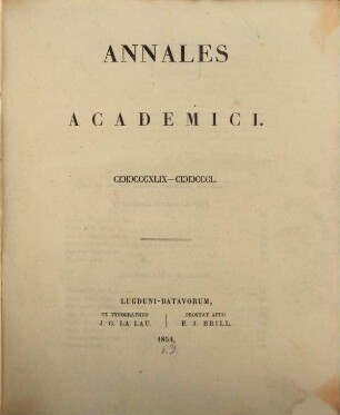 Annales academici. 1849/50 (1854)