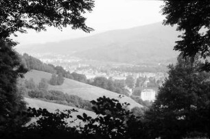 Freiburg: [vom Waldrand, Blick auf Stadtgebiet]
