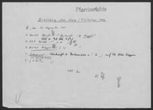 Bickelsberg und Brittheim: Visitationsbericht mit Pfarrbericht 1952