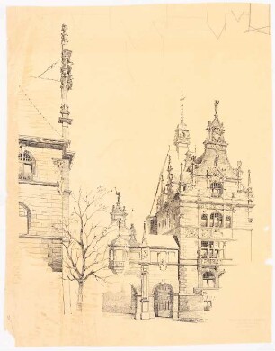 Neues Rathaus, Hannover: Perspektivische Ansicht
