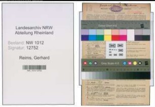 Entnazifizierung Gerhard Reims , geb. 02.10.1897 (Lebensmittelhaendler)
