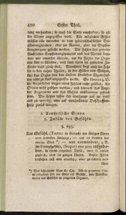 [Unterabschnitt] I. Aeußerliche Sinne