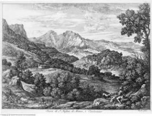 J.A. Koch, Malerische Ansichten aus Rom und seiner Umgebung, o.O.u.J (Titel fingiert), 20 Bl., "Rocca di Stefano di Mezzo, e Canterano"; (Taf. 14)