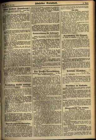 Zweite Ausgabe vom Dienstag, den 21. Juli 1931.