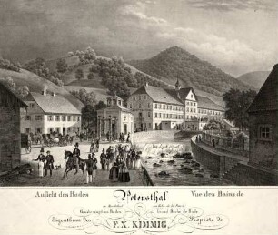Ansicht des Bades Petersthal im Renchthal, Grosherzogthum Baden - Vue des bains de Petersthal au vallée de la Rench, Grand Duché de Bade