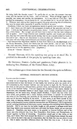 Address by General WILLIAM T. SHERMAN.