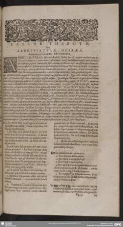Rasche Theboth, Sive Abbreviaturae Hebraeae