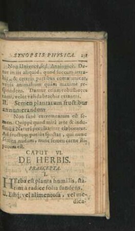 Caput VI. De Herbis.
