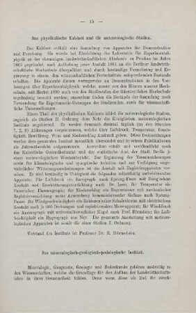 Das physikalische Kabinet und die meteorologische Station