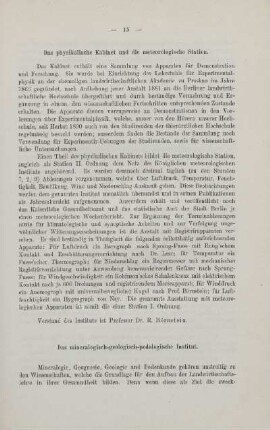 Das physikalische Kabinet und die meteorologische Station