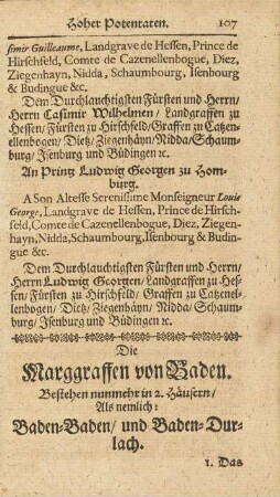 Die Marggrafen von Baden