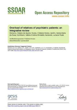 Overload of relatives of psychiatric patients: an integrative review