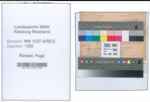 Entnazifizierung Hugo Rowald , geb. 03.03.1899 ()