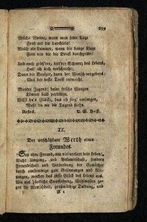 ¬Der¬ unschätzbare Werth eines Freundes