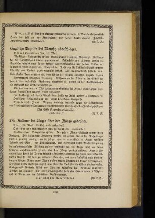Englische Angriffe bei Monchy abgeschlagen.