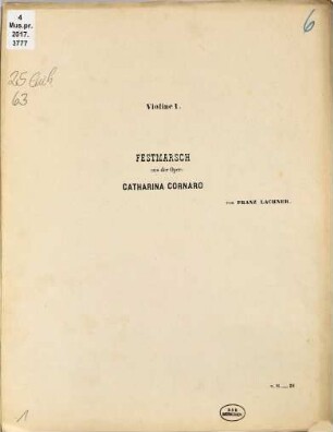 Festmarsch aus der Oper: Catharina Cornaro