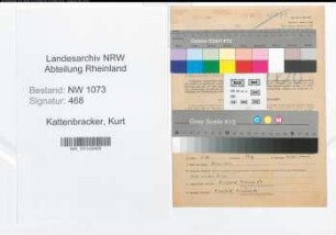 Entnazifizierung Kurt Kattenbracker , geb. 15.02.1910 (Angestellter)