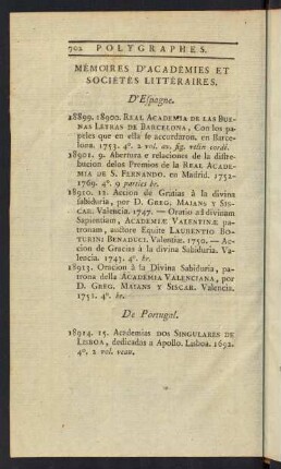 Mémoires D´Académies et Sociétés Littéraires.