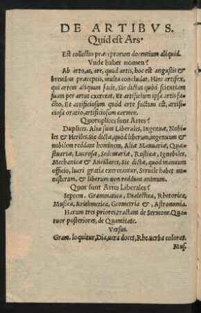 De Artibus.