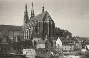 Görlitz, Stadt : Görlitz. Blick zur Peterskirche vom Ostufer der Neiße aus