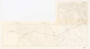 Viergleisige Untergrundbahn für Vorort- und Stadtverkehr, Berlin Schinkelwettbewerb 1919: Lageplan der Teilstrecke zwischen Kaiserin-Augusta-Allee und Chausseestraße 1:2500