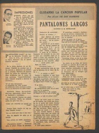 Glosando la canción popular