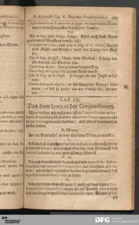 Cap. IX. Von dem Syntaxi der Conjunctionen.