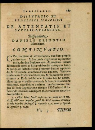 Disputatio XII. Processus Iudiciarii De Attentatis Et Supplicationibus.