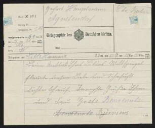 Brief von Bjørn Bjørnson an Gerhart Hauptmann